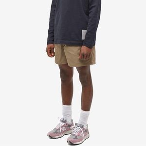 Goldwin Active 5” Nylon Shorts in Natural Clay Beige